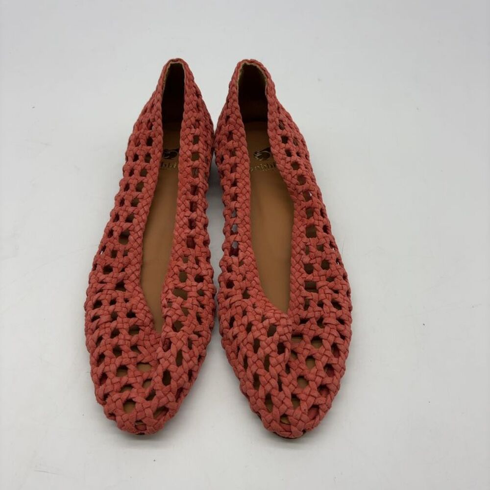 Bobbies Woven Coral Crochet Ballet Flats
